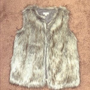 Grey fur vest, Merona
